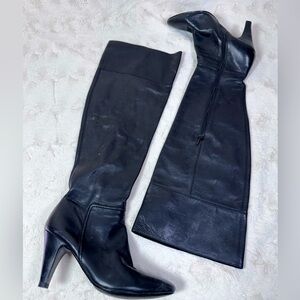 Soft leather over the knee heeled Zara boots